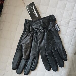 3M Thinsulate Womens Black Leather Gloves Med Large